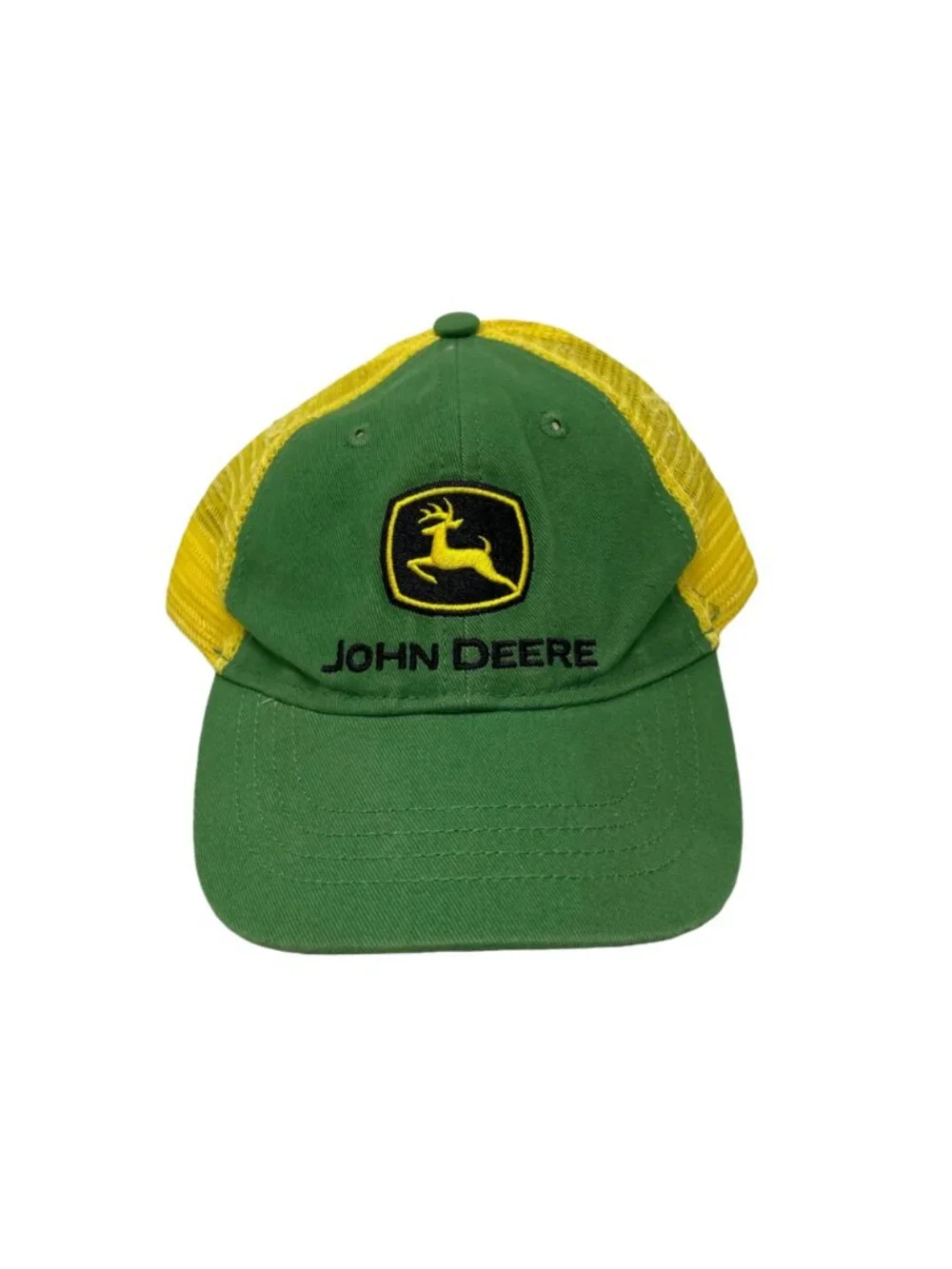 John Deere Hat Toddler OS Trademark Trucker Baseball Mesh Snap Back Green Yellow